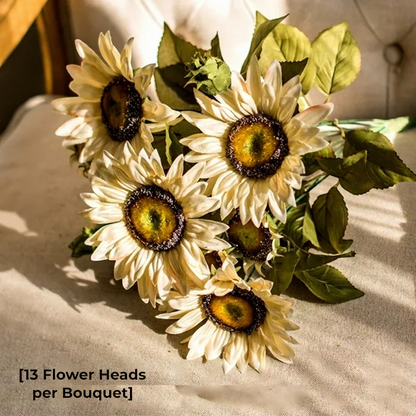 Painterly Sunflower Bouquet by RusticReach, sunflowers with cream petals and dark centers on Tampa Home & Garden Store