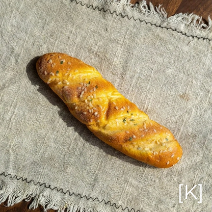 Artificial Bread & Pastry Display Props loaf, golden brown with sesame seeds, RusticReach on Tampa Home & Garden Store