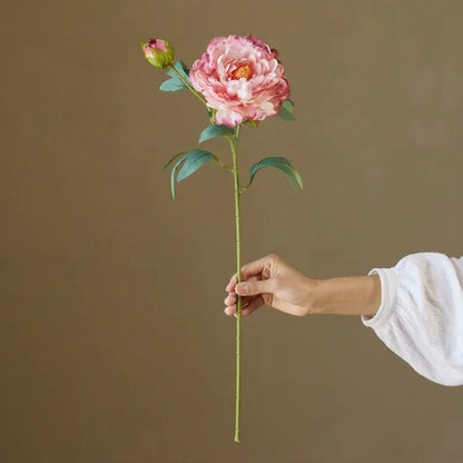 Vintage Peony Stem, pink artificial flowering plant, 26-inch long, RusticReach on Tampa Home & Garden Store