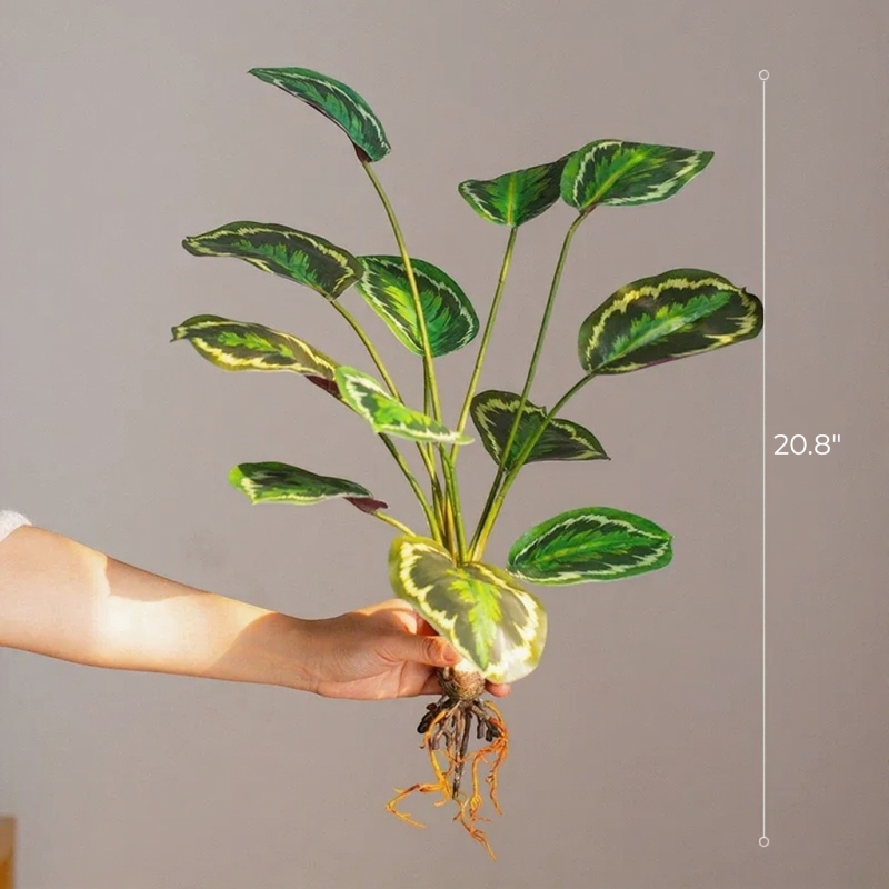 Wild Tropical Leaf Bunch, RusticReach artificial plant with variegated green leaves 20.8in tall on Tampa Home & Garden Store
