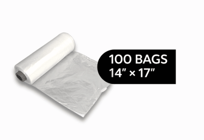 Bolsas transparentes para frutas y verduras - Rollo de 100 bolsas - 35,5 x 43,2 cm 