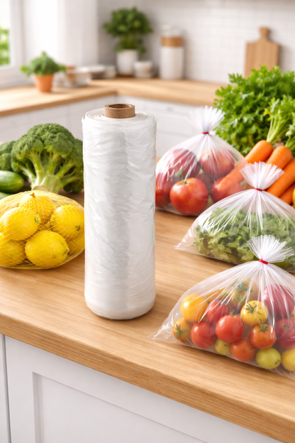 Bolsas transparentes para frutas y verduras - Rollo de 100 bolsas - 35,5 x 43,2 cm 