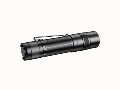 Fenix Store E35R high-performance rechargeable LED flashlight in black with pocket clip on Tampa Home & Garden Store