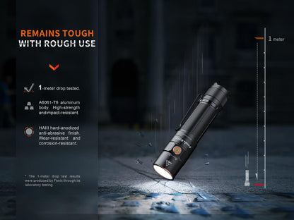 Fenix E35R rechargeable LED flashlight, black aluminum EDC light from Fenix Store on Tampa Home & Garden Store