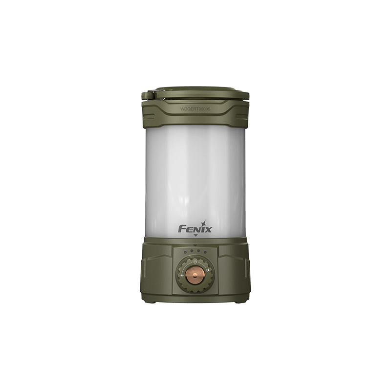 Fenix CL26R PRO LED rechargeable lantern in olive green with copper dial on Tampa Home & Garden Store