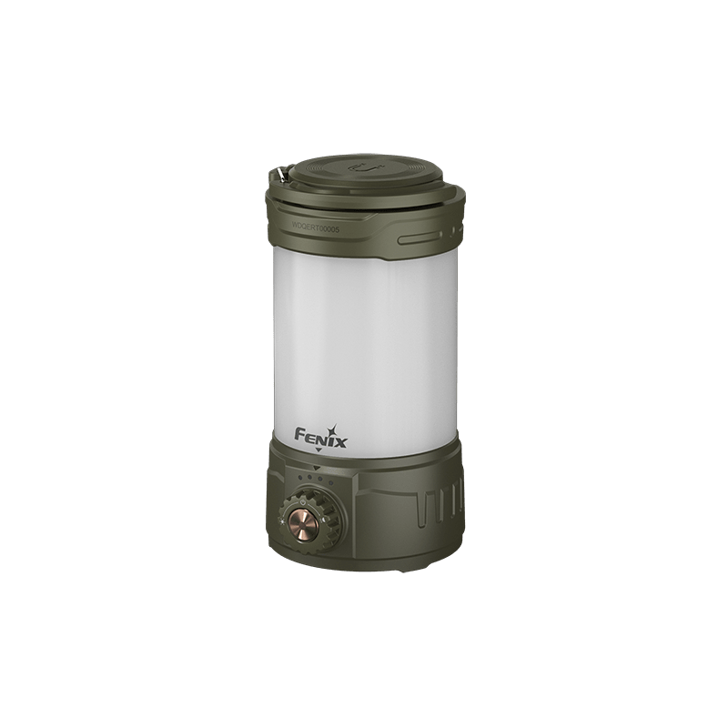 Fenix CL26R PRO rechargeable LED lantern olive green with white diffuser and copper dial on Tampa Home & Garden Store