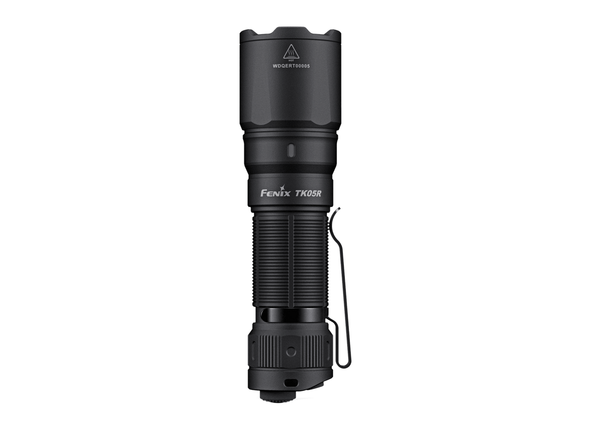 Fenix TK05R compact tactical flashlight black aluminum body with textured grip on Tampa Home & Garden Store