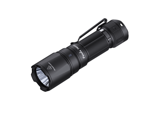 Fenix TK05R compact tactical flashlight black aluminum body with textured grip and pocket clip on Tampa Home & Garden Store