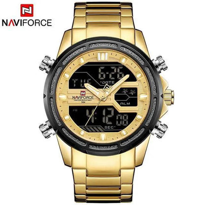 Mens Waterproof Analog Digital Watch Stainless