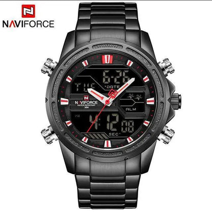 Mens Waterproof Analog Digital Watch Stainless