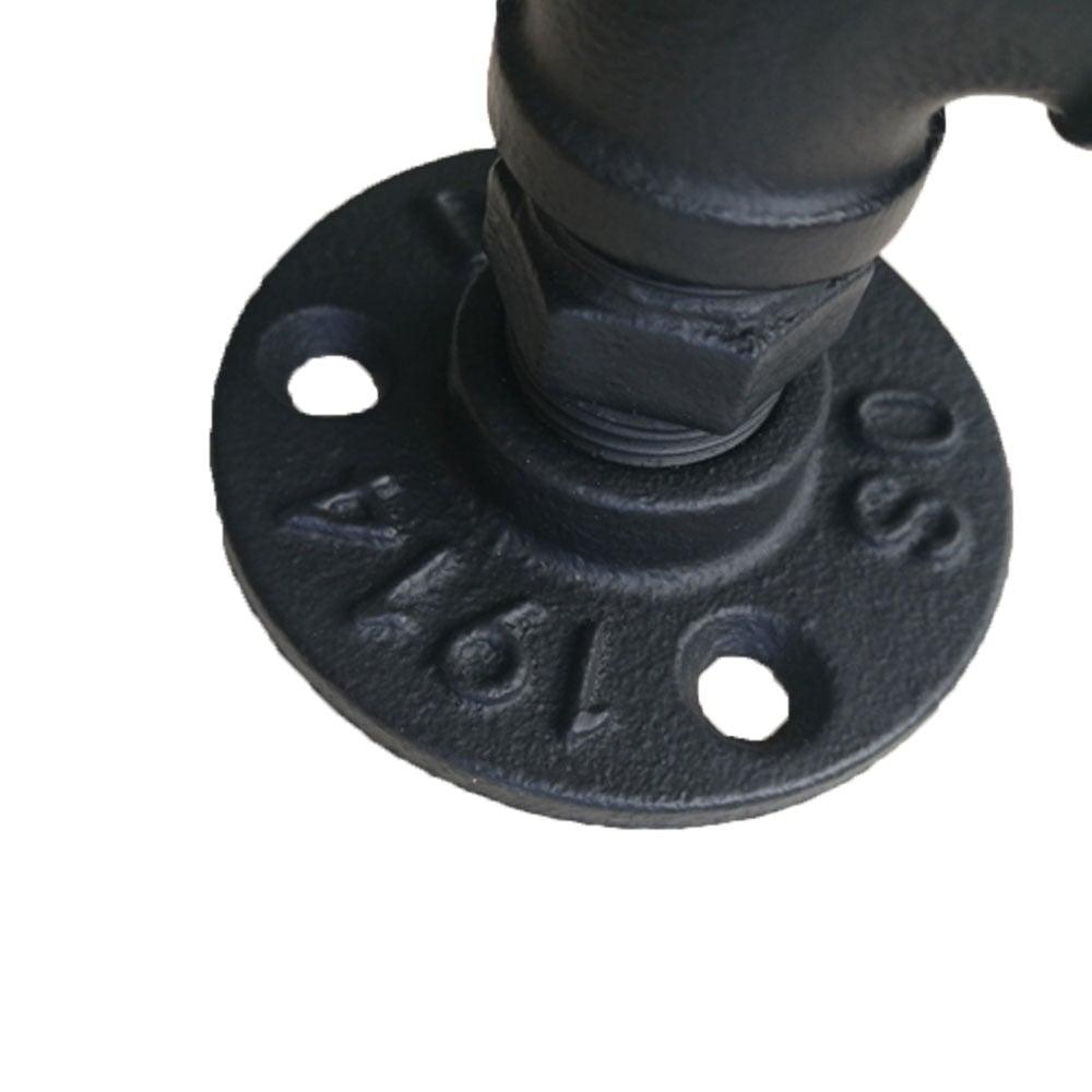 Industrial black antique rope door handle mounted on round base plate with mounting holes on Tampa Home & Garden Store