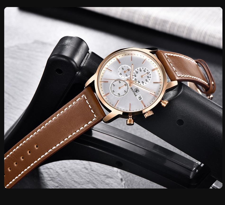 Stevvex ST661BINUS11 men's watch with rose gold steel case and silver dial brown leather strap on Tampa Home & Garden Store