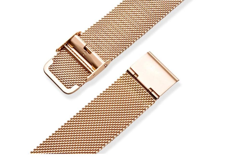 Stevvex two-piece women's rose gold braided stainless steel mesh watch bracelet with clasp on Tampa Home & Garden Store