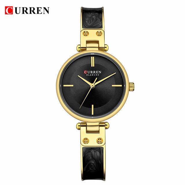Curren women's elegant stainless steel watch with ceramic marble bracelet and gold-tone case on Tampa Home & Garden Store