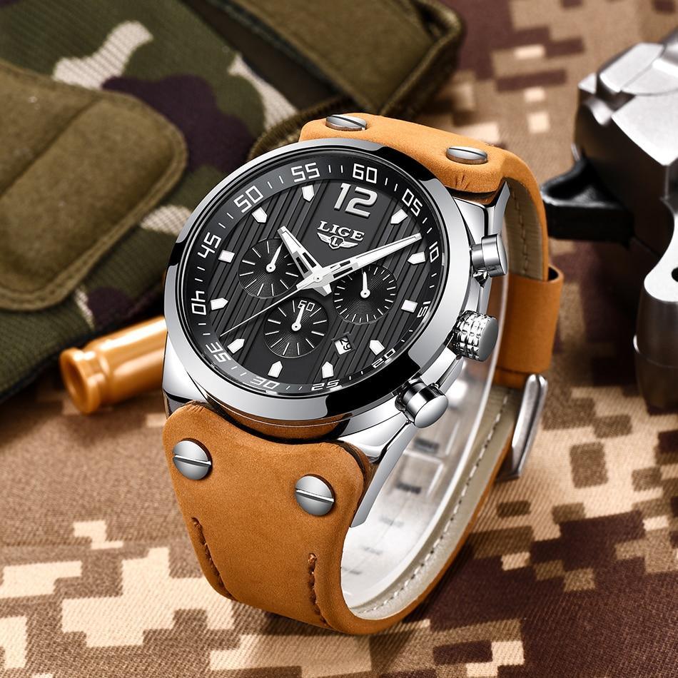 Quartz Men Watch and a Waterproof Leather Strap