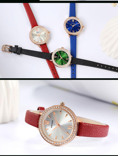 Stevvex ST665NNMOLE3 womens quartz watches set of four with crystal bezel and leather straps on Tampa Home & Garden Store