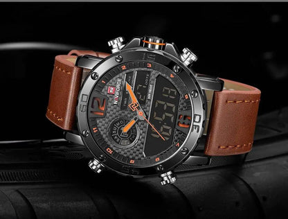 Men's Sports Waterproof Watch With Digital Analog