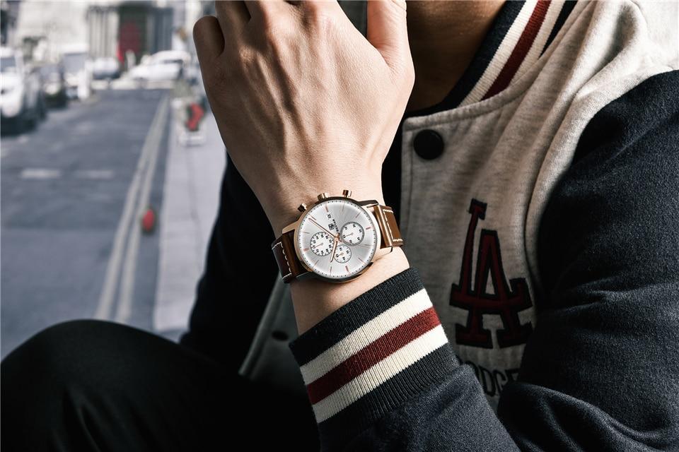 Stevvex ST115SULDI12 men's chronograph watch with brown leather strap and silver dial on Tampa Home & Garden Store