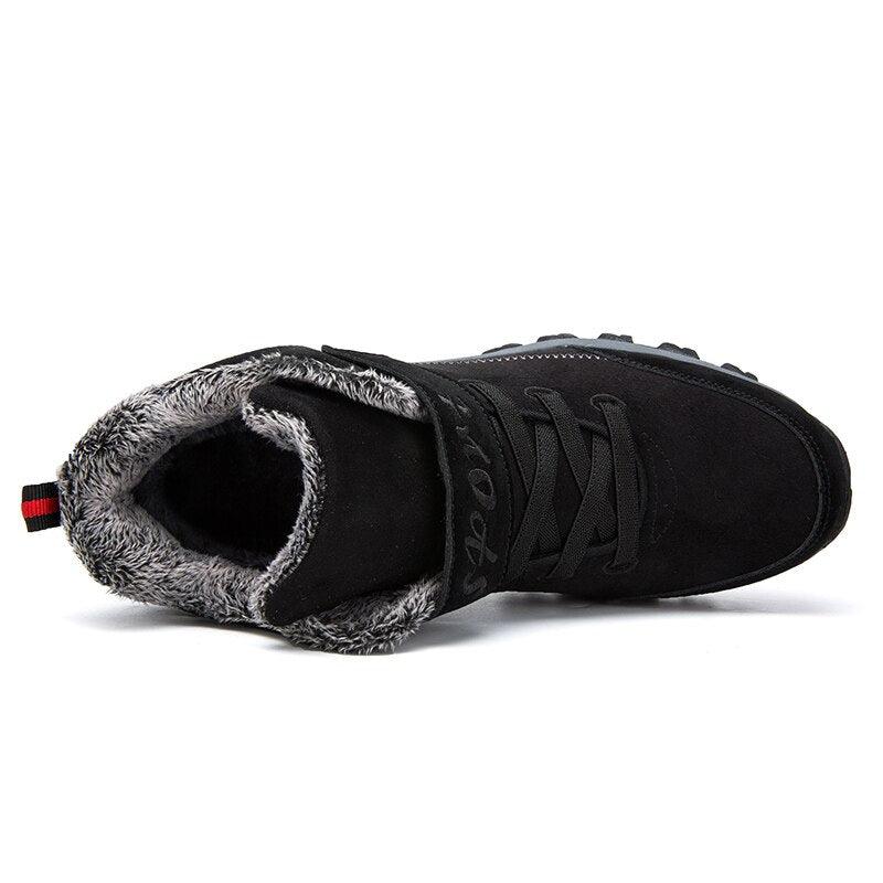 Stevvex waterproof winter boots with fur lining, black high-top mens snow boot on Tampa Home & Garden Store