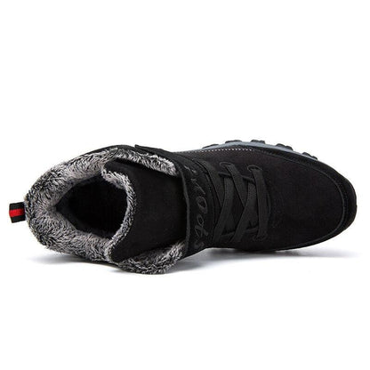 Stevvex waterproof winter boots with fur lining, black high-top mens snow boot on Tampa Home & Garden Store