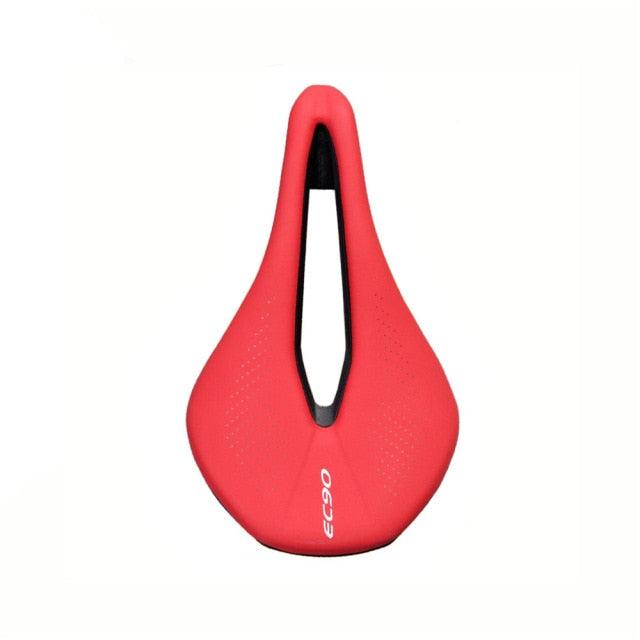 Road bike saddle Stevvex EC90 red PU ultralight breathable with center cutout on Tampa Home & Garden Store