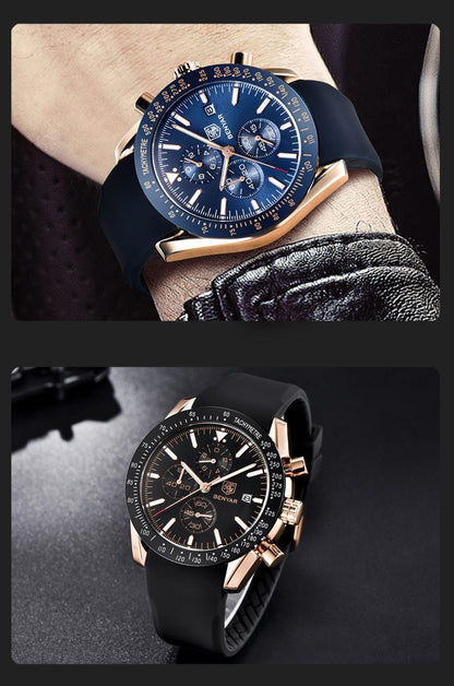 Stevvex luxury men's watch blue dial gold-tone case two watches on Tampa Home & Garden Store