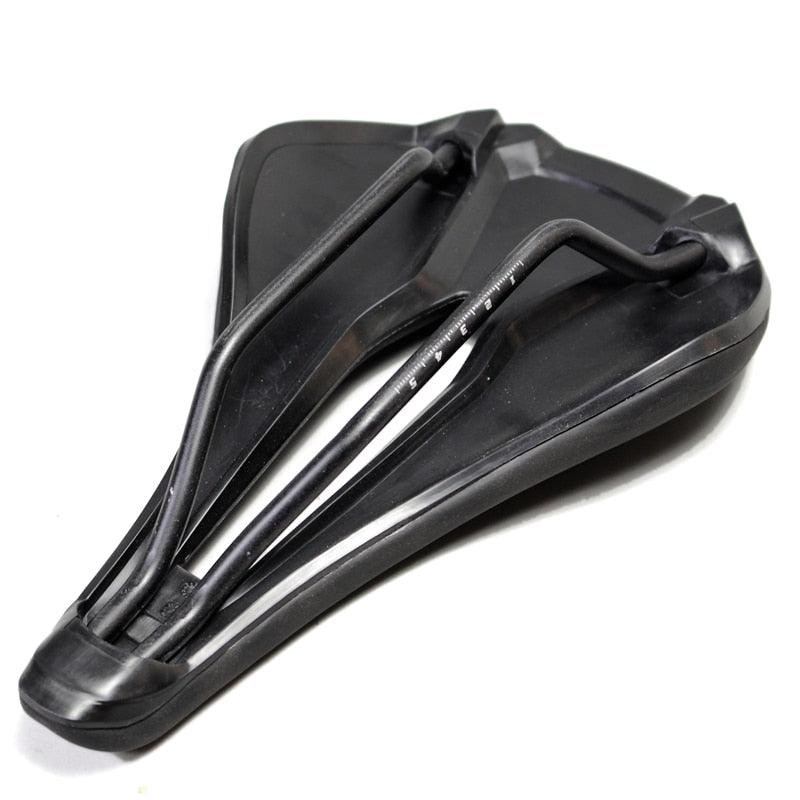 Stevvex sport bicycle saddle black PU cover with ergonomic racing design and dual rails on Tampa Home & Garden Store