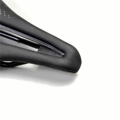 Sport bicycle seat saddle Stevvex black PU cushion with ergonomic design underside close-up on Tampa Home & Garden Store