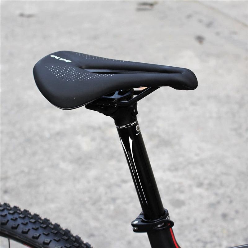 Stevvex bike saddle, black PU breathable ergonomic road MTB seat with gel cushion on Tampa Home & Garden Store