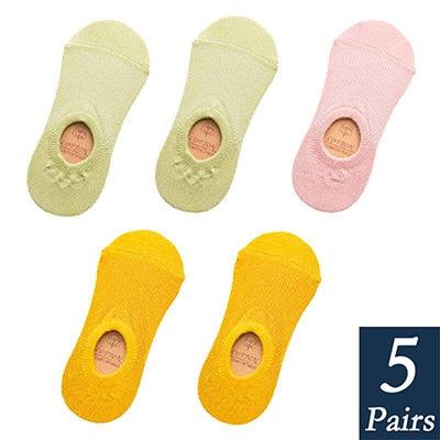 Stevvex footie socks invisible no-show non-slip silicone, candy colors, 5 pairs on Tampa Home & Garden Store