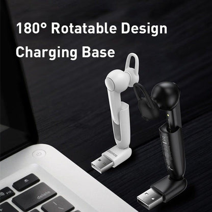 Wireless in-ear earbuds by Stevvex with magnetic charging bases white/black, 180° rotatable on Tampa Home & Garden Store