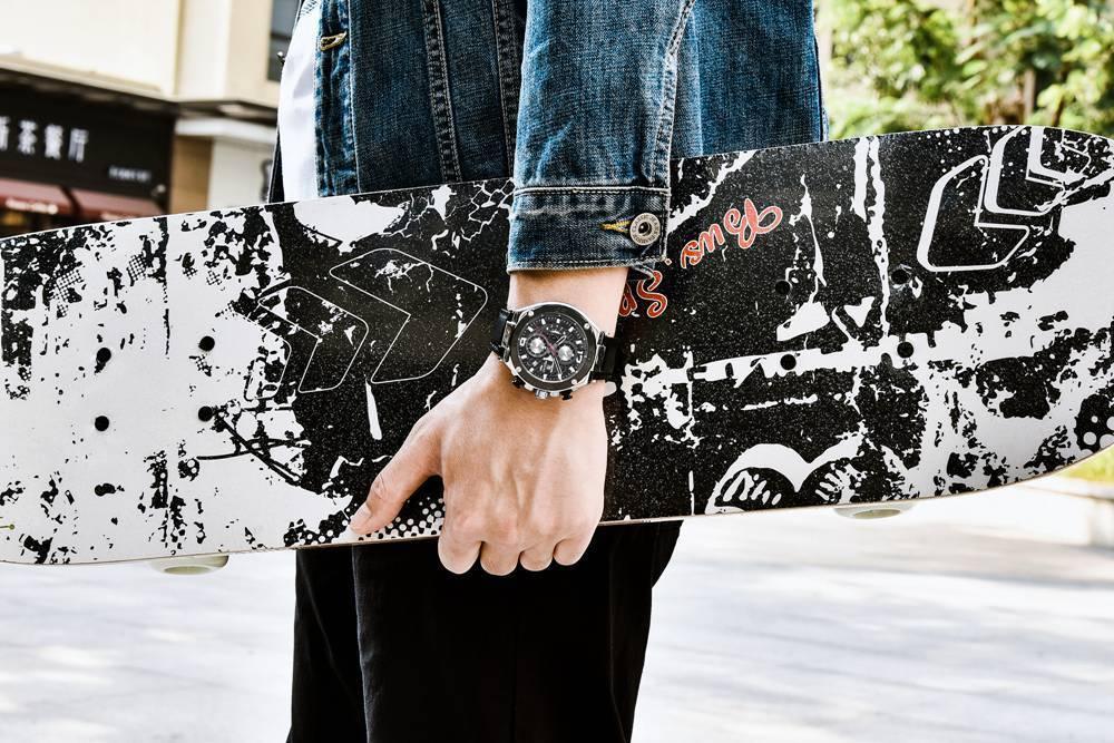 Stevvex multifunction 2021 men's watch with genuine leather strap and black chronograph on Tampa Home & Garden Store