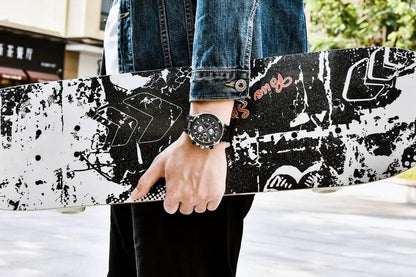 Stevvex multifunction 2021 men's watch with genuine leather strap and black chronograph on Tampa Home & Garden Store