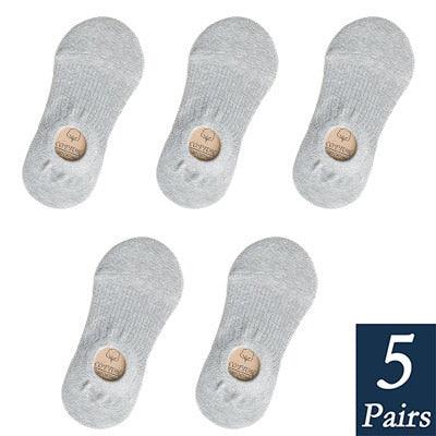 Stevvex women's cotton invisible no-show socks, 5 pairs, gray, non-slip silicone, ankle on Tampa Home & Garden Store