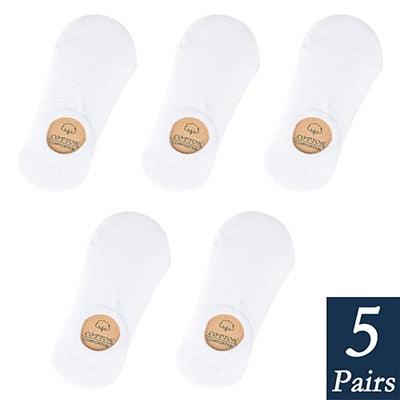 Stevvex women's cotton invisible no-show footie socks, white, 5 pairs on Tampa Home & Garden Store