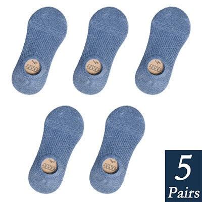 Women's invisible no-show socks, light blue, 5 pairs, Stevvex with labels on each sock on Tampa Home & Garden Store