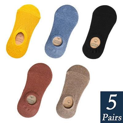 Stevvex women's invisible cotton no-show footie socks, silicone non-slip, 5 pairs on Tampa Home & Garden Store