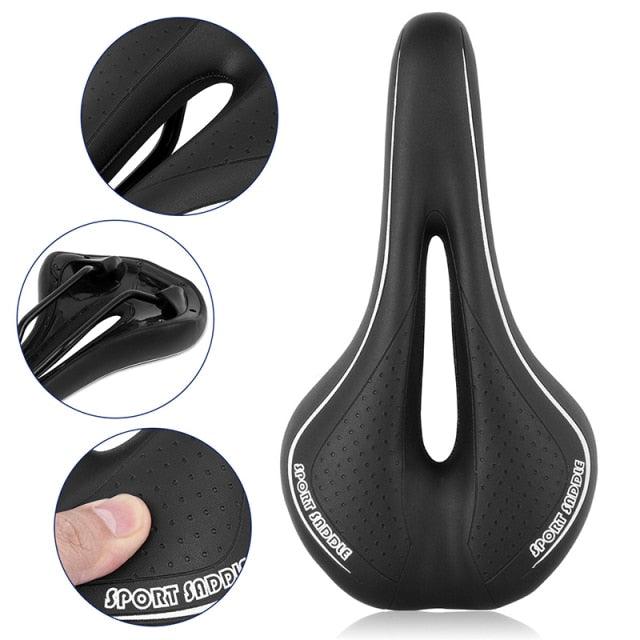 Stevvex road bike saddle with breathable silicone cushion and PU leather surface for men on Tampa Home & Garden Store