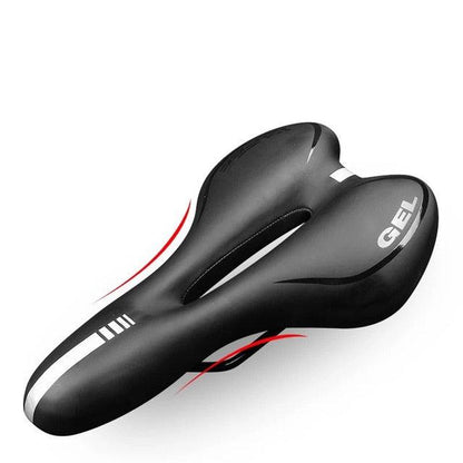 Bicycle saddle Stevvex gel road bike seat black PU leather cushion cutout on Tampa Home & Garden Store