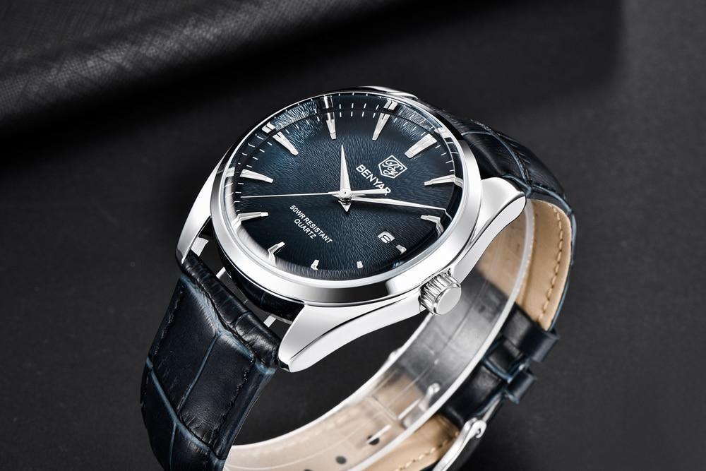 Leather fashion sport men's watch ST145DUNIN18 by Stevvex with blue dial and navy leather strap on Tampa Home & Garden Store