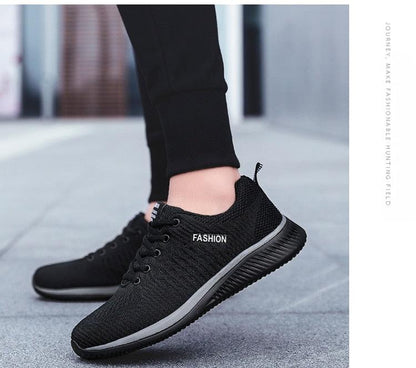 Stevvex men's black mesh sport running sneakers, breathable casual shoes on Tampa Home & Garden Store