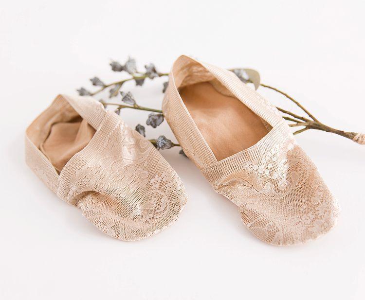 Stevvex lace flower ankle socks pair beige nude short lace anti-skid invisible ankle socks on Tampa Home & Garden Store