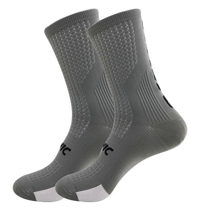 Professional unisex cycling socks, gray breathable athletic socks with ribbed cuffs Stevvex on Tampa Home & Garden Store
