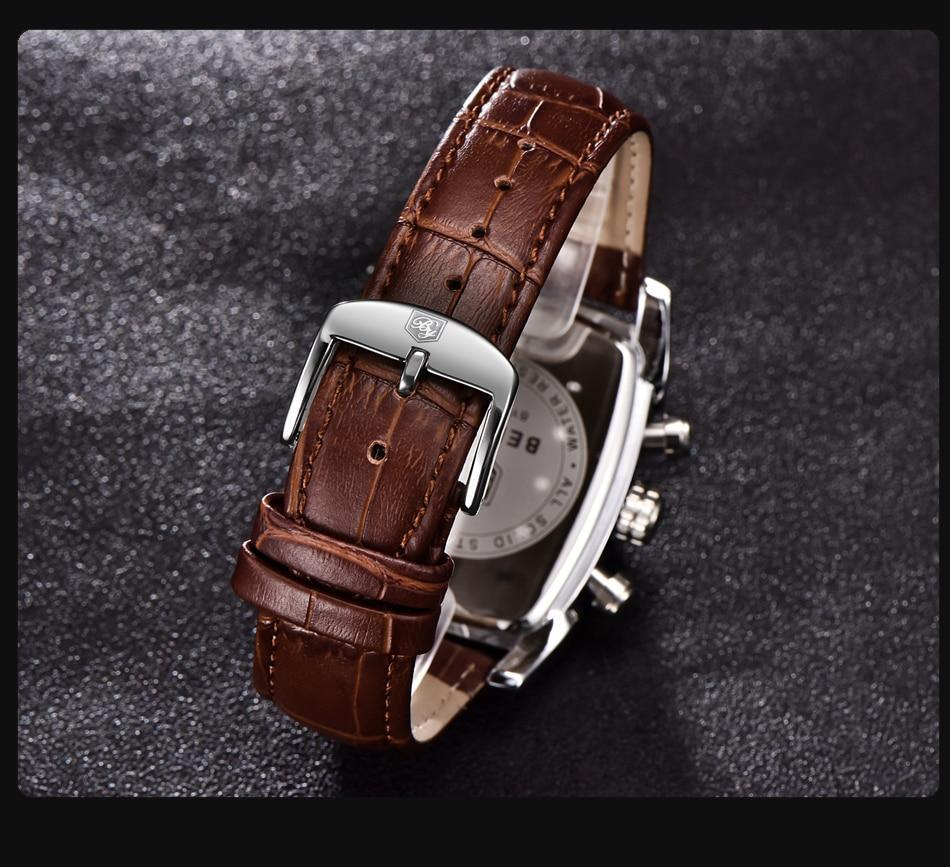 Stevvex men's analog wristwatch with brown crocodile-pattern leather strap and silver buckle on Tampa Home & Garden Store