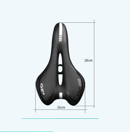 Stevvex black road bike saddle with center cutout, silicone cushion and PU leather surface on Tampa Home & Garden Store