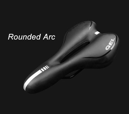 Bicycle saddle rounded arc design with breathable silicone gel cushion black PU leather surface on Tampa Home & Garden Store