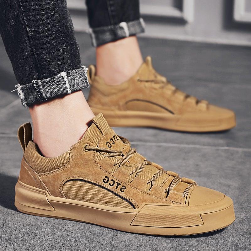 Mens Comfortable Leather and the Lace Sneakers