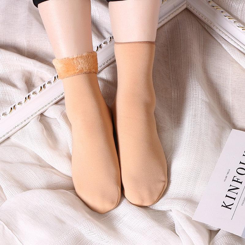 Stevvex crew socks beige thick thermal wool-cashmere blend, 3-pair winter home wear on Tampa Home & Garden Store