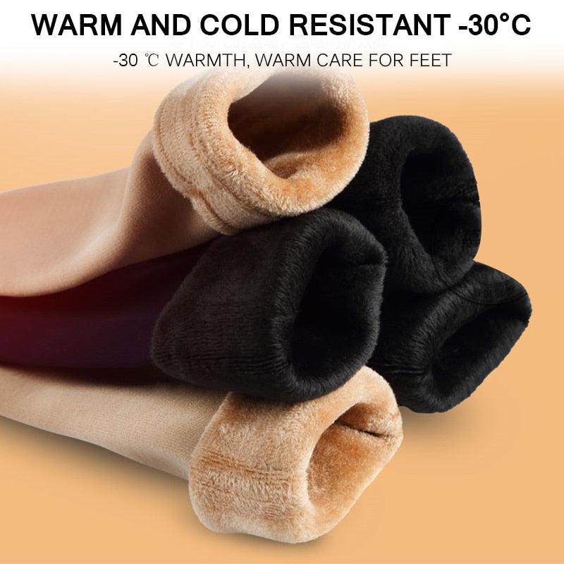 Stevvex 3-pair warm thermal crew socks beige black cream wool cashmere velvet lining on Tampa Home & Garden Store