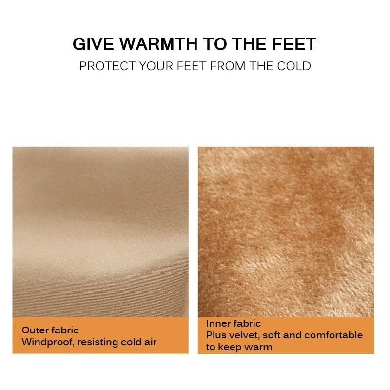 3Pairs female winter crew socks with windproof outer fabric and velvet inner lining on Tampa Home & Garden Store